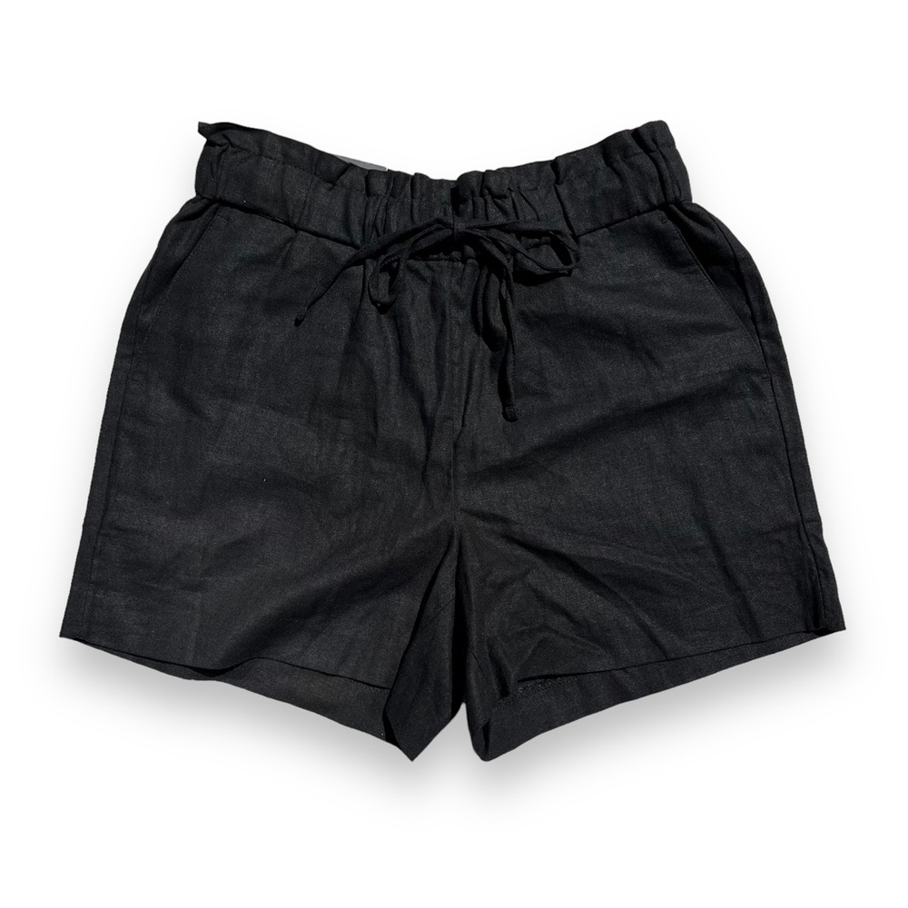 Banana Republic Black Linen Blend Drawstring Shorts NWT